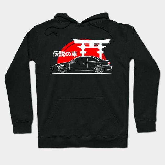 The Civic Coupe JDM Art Hoodie by GoldenTuners